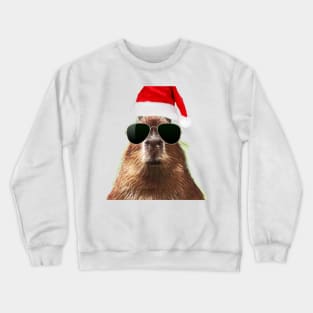 cool capybara christmas Crewneck Sweatshirt